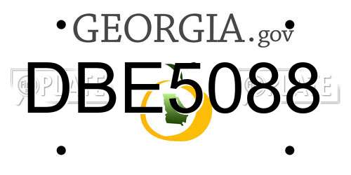 DBE5088 Georgia License Plate
