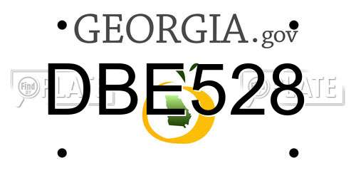 DBE528 Georgia License Plate