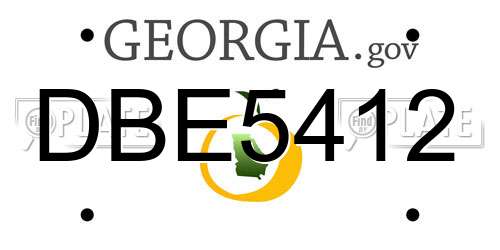 DBE5412 Georgia License Plate