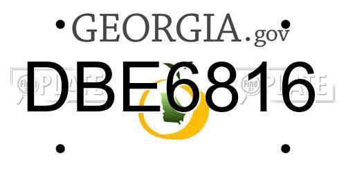 DBE6816 Georgia License Plate