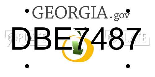DBE7487 Georgia License Plate