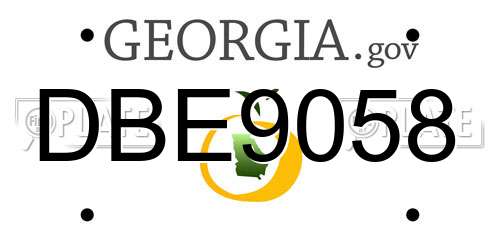 DBE9058 Georgia License Plate