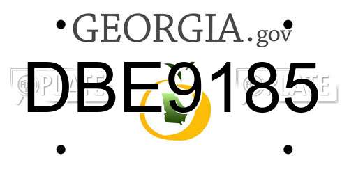 DBE9185 Georgia License Plate