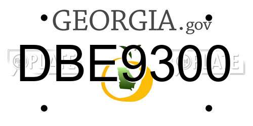 DBE9300 Georgia License Plate