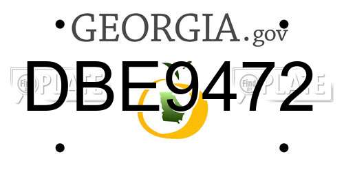 DBE9472 Georgia License Plate