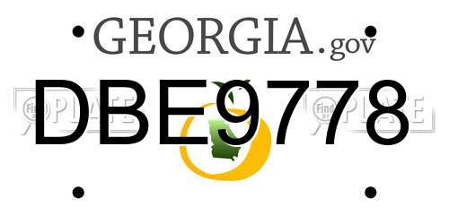 DBE9778 Georgia License Plate