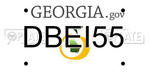 DBEI55 Georgia License Plate