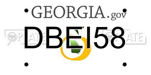 DBEI58 Georgia License Plate