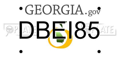 DBEI85 Georgia License Plate