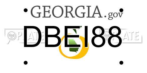DBEI88 Georgia License Plate