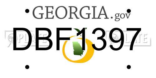 DBF1397 Georgia License Plate