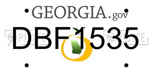 DBF1535 Georgia License Plate