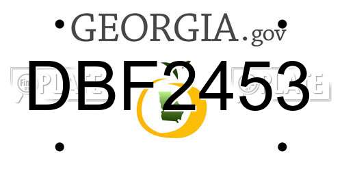 DBF2453 Georgia License Plate