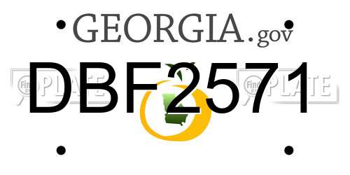 DBF2571 Georgia License Plate