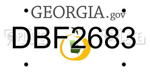 DBF2683 Georgia License Plate