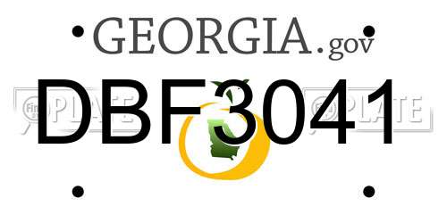 DBF3041 Georgia License Plate
