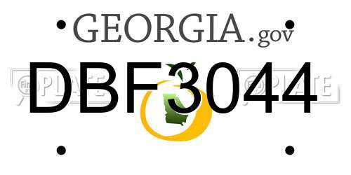 DBF3044 Georgia License Plate