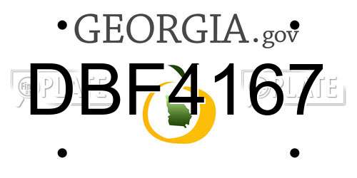 DBF4167 Georgia License Plate