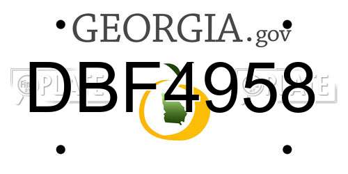 DBF4958 Georgia License Plate