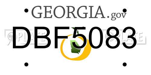 DBF5083 Georgia License Plate