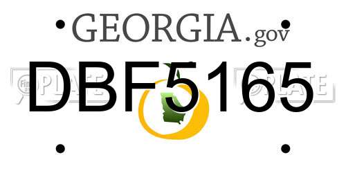 DBF5165 Georgia License Plate