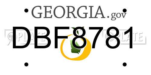 DBF8781 Georgia License Plate