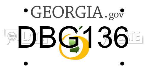 DBG136 Georgia License Plate