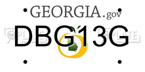 DBG13G Georgia License Plate