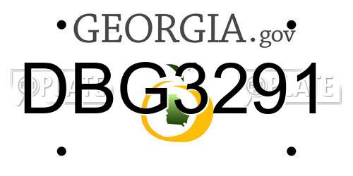 DBG3291 Georgia License Plate