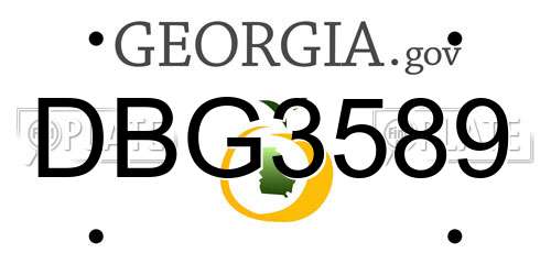 DBG3589 Georgia License Plate