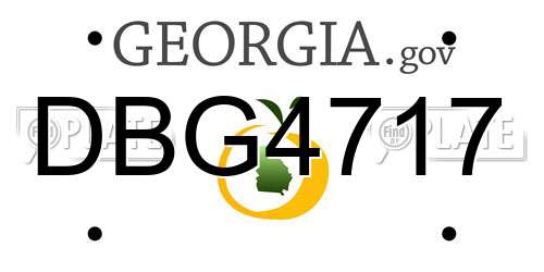 DBG4717 Georgia License Plate