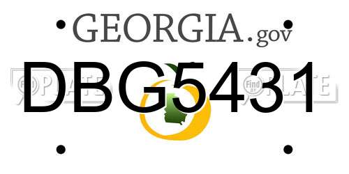 DBG5431 Georgia License Plate