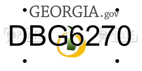DBG6270 Georgia License Plate