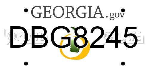 DBG8245 Georgia License Plate