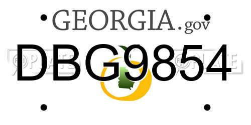 DBG9854 Georgia License Plate
