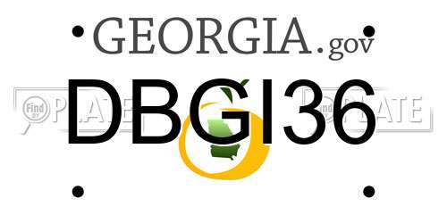 DBGI36 Georgia License Plate