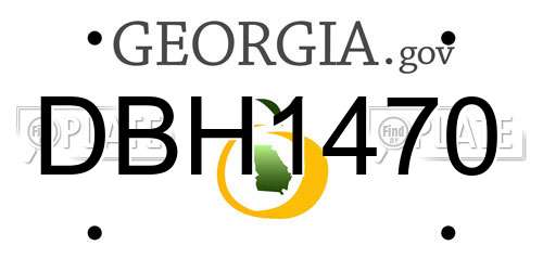 DBH1470 Georgia License Plate