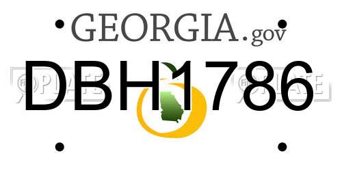 DBH1786 Georgia License Plate