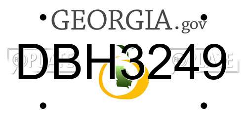 DBH3249 Georgia License Plate