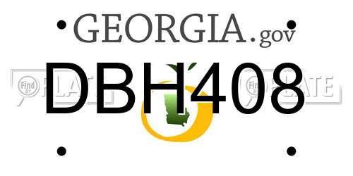 DBH408 Georgia License Plate
