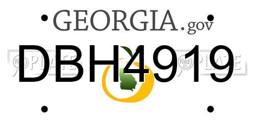 DBH4919 Georgia License Plate