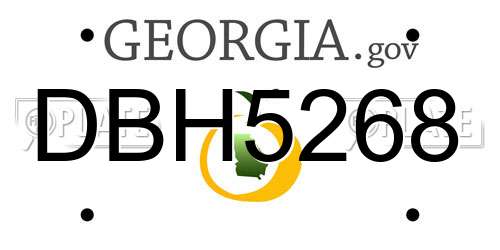 DBH5268 Georgia License Plate