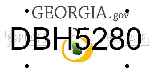 DBH5280 Georgia License Plate