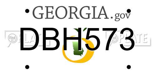 DBH573 Georgia License Plate