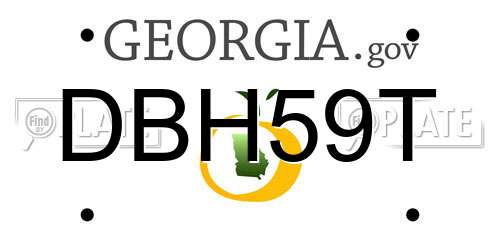 DBH59T Georgia License Plate