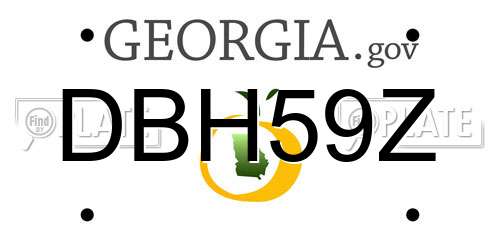 DBH59Z Georgia License Plate