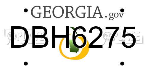 DBH6275 Georgia License Plate