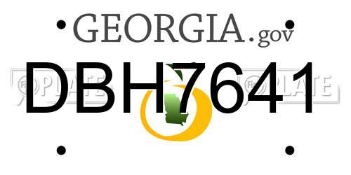 DBH7641 Georgia License Plate