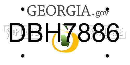 DBH7886 Georgia License Plate