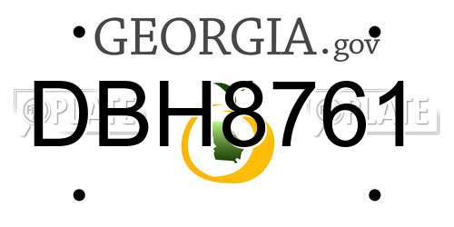 DBH8761 Georgia License Plate